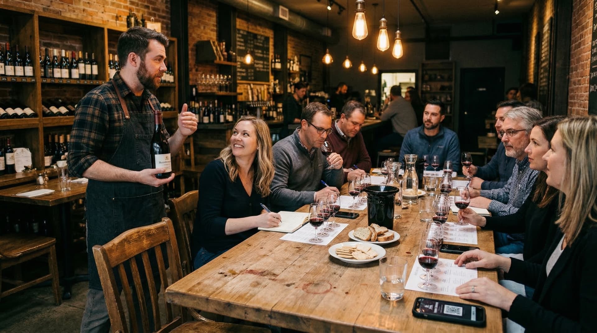 Intimate wine tasting event