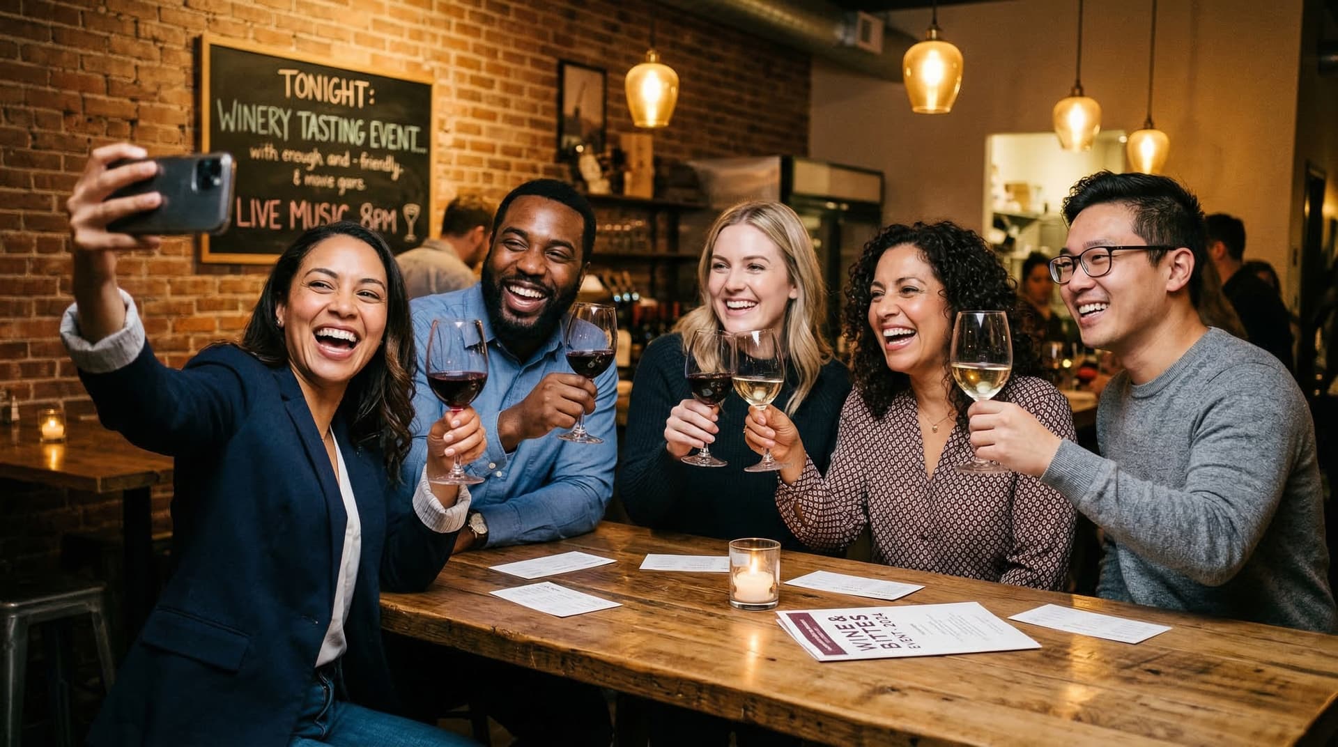 Happy customers at an event